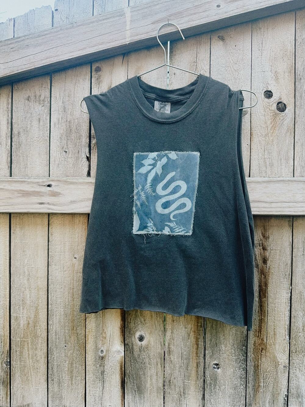 one of one sunprinted snake crop top | size small